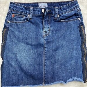 Hudson Girls Denim Side Zipper Jean Skirt Size 7 Mini Skirt Denim  Jean Skirt